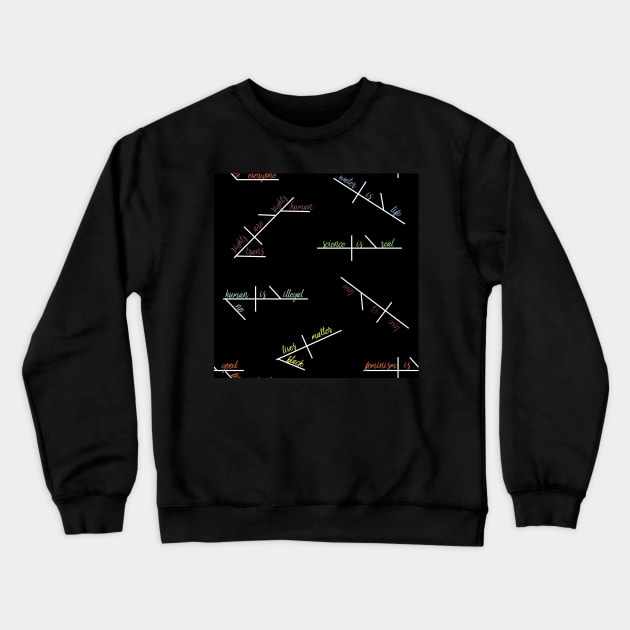 Diagrammed Human Rights Sentences Crewneck Sweatshirt by LochNestFarm